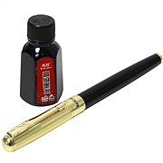 真彩 伯爵金属杆钢笔套装 (黑色) 1支笔+1瓶墨水  AK14B082