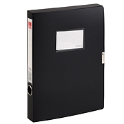 齐心 粘扣式PP档案盒 (黑) A4 35mm  A1248-X