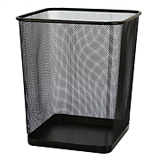 杰丽斯 方形金属丝网垃圾桶 (黑) 高30cm  大号