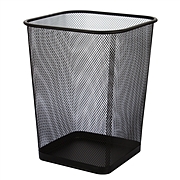 杰丽斯 方形金属丝网垃圾桶 (黑) 高28cm  小号