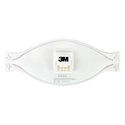 3M 折叠式带呼吸阀防护口罩 (白)  9332