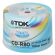 东电化 TDK蓝盘CD-R52X刻录盘 50P装  CD-R80X50P-A
