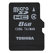 东芝 TF(micro-SD)存储卡 (黑) Class4  8G
